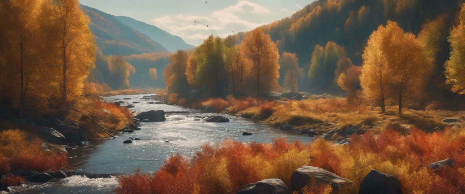 Autumn fly fishing scene