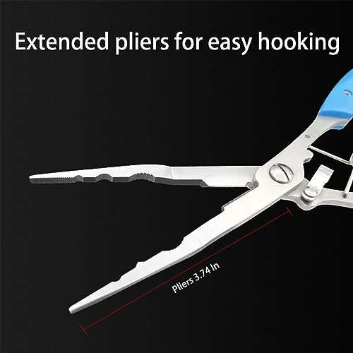 Extended pliers with measurement for easy hooking