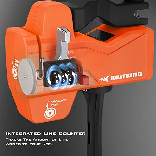 KastKing spinning reel with integrated line counter.