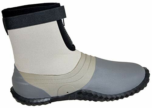 Neoprene dive boot with a rubber sole.