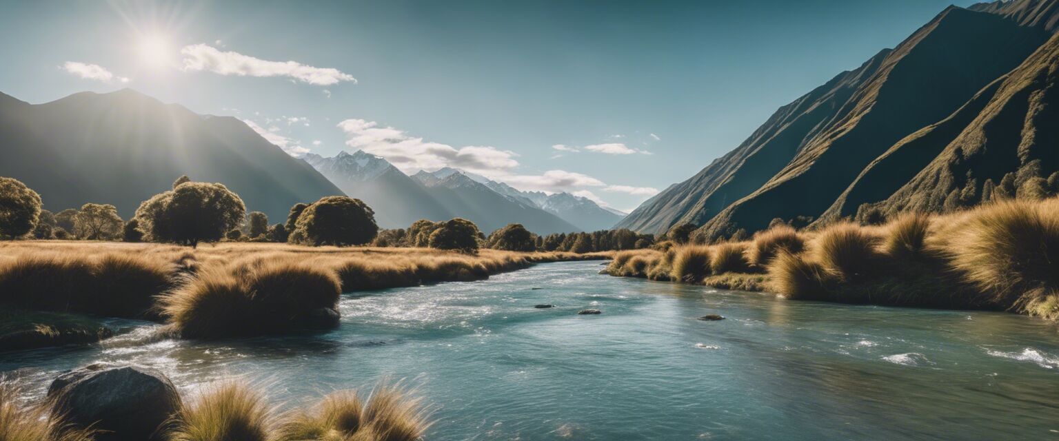 Clear river in New Zealand