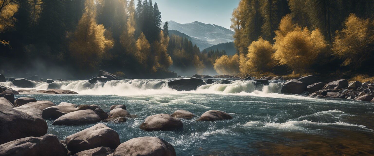 Salmon jumping in river