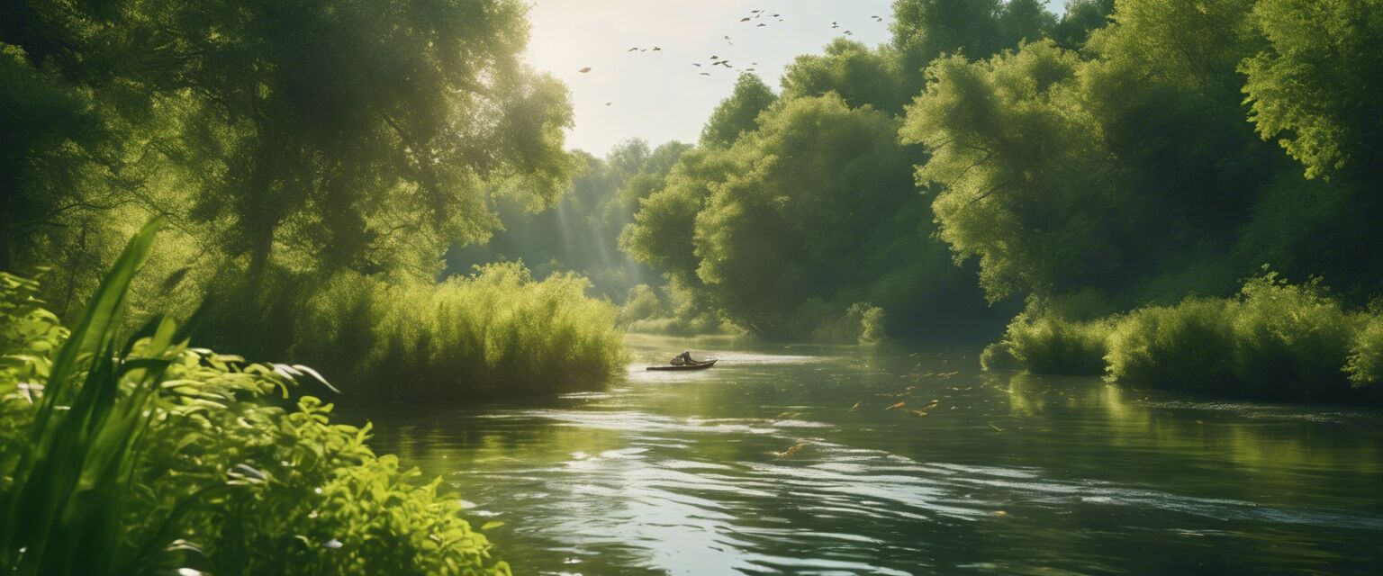 Summer fly fishing scene