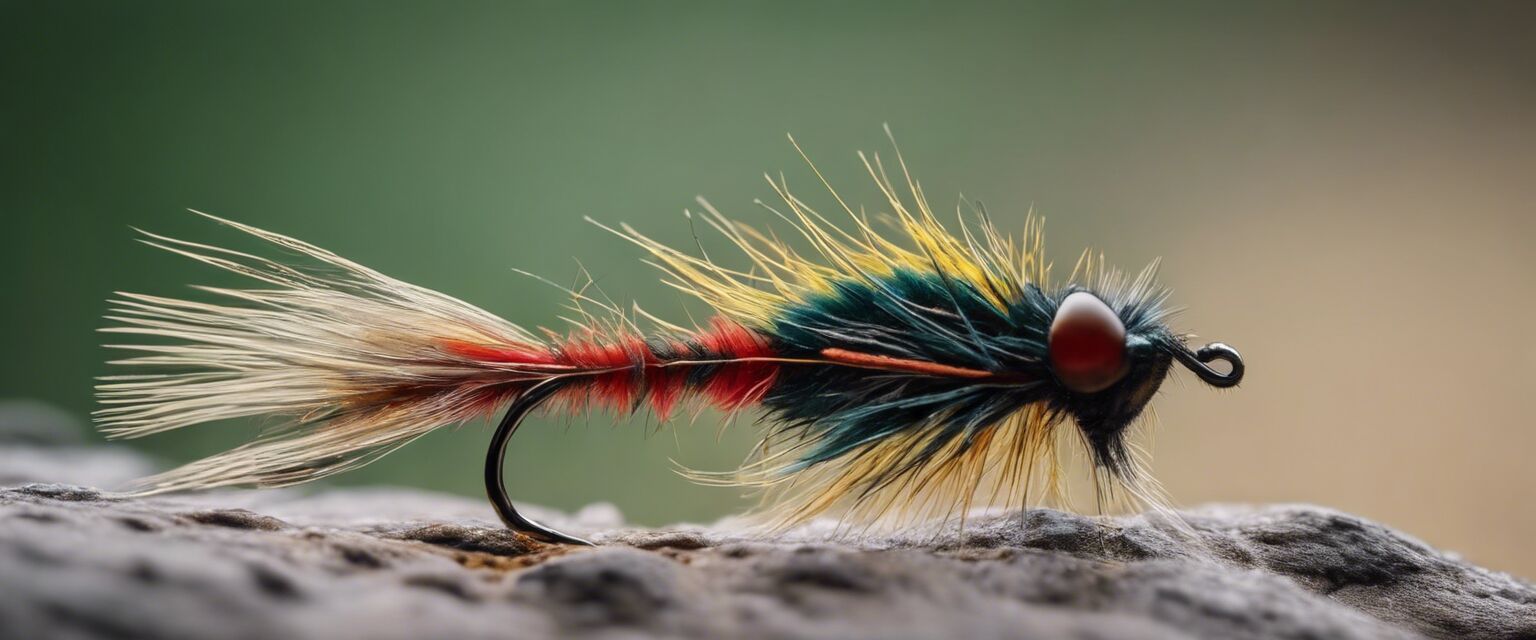 Tied Woolly Bugger fly